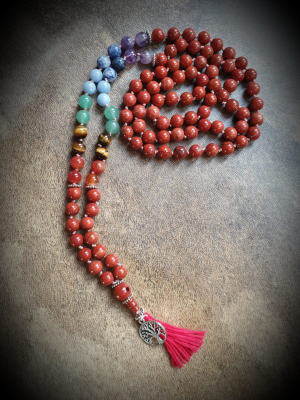 Collier mala - chakra - mulhadhara (chakra racine - 1) - 8 mm